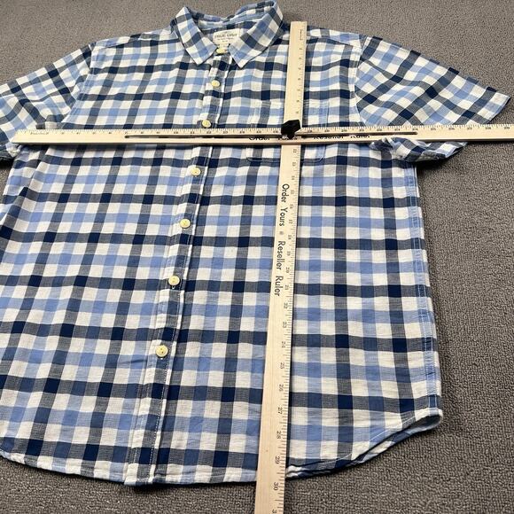 True Grit Shirt Adult Extra Large Blue Check Button Up Short Sleeve Casual Men's - Picture 11 of 13